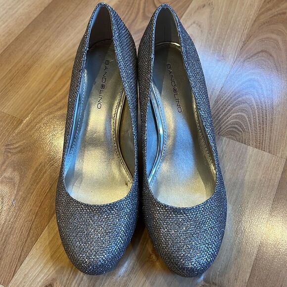 Bandolino My One Silver  Shiny Sparkling Platform Heels Women’s US Size 6 - Picture 2 of 6